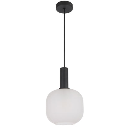 TFS 20CM PENDANT 25wE27max D200 H290 cab 2m BLACK / FROST GLASS