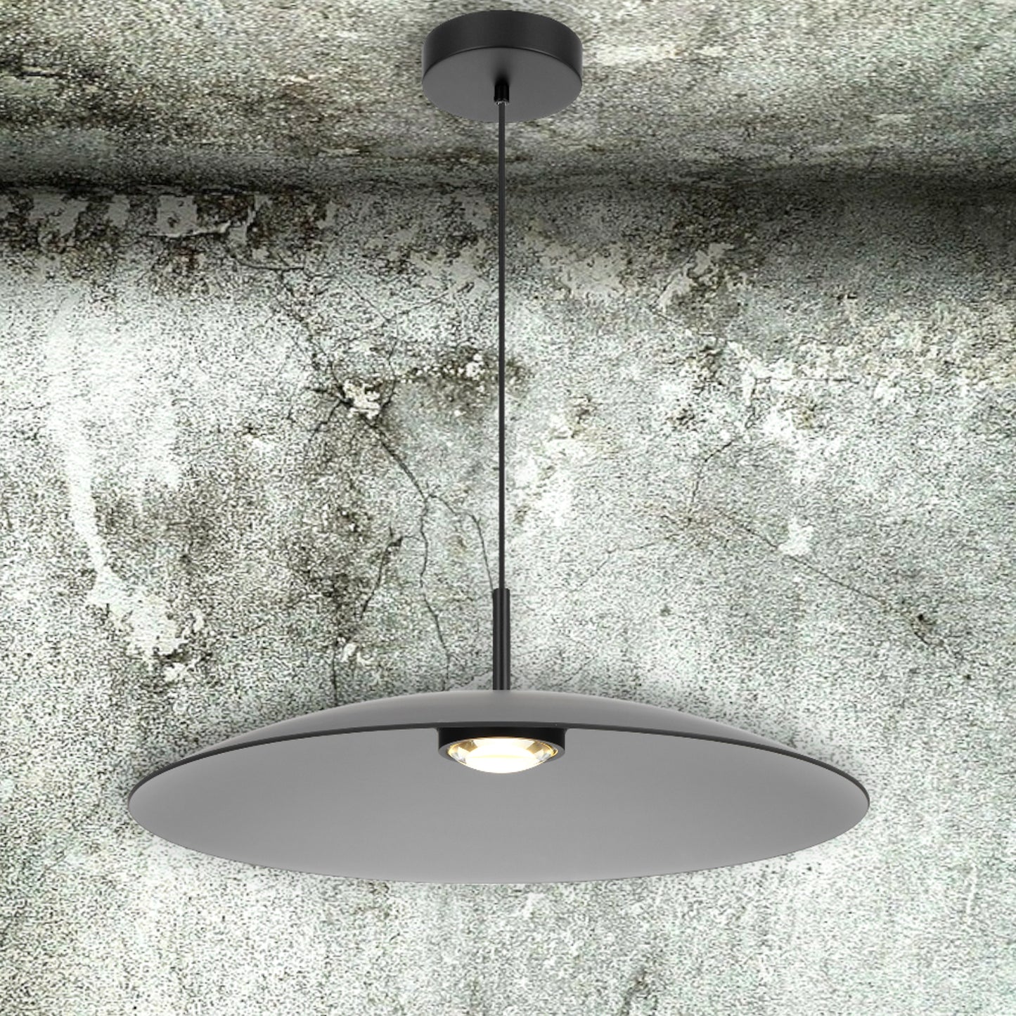 Noraline TFS PENDANT 2x6wLED nonDIM 3000K D:600 cab.2m BLACK MATT/ SMOKE
