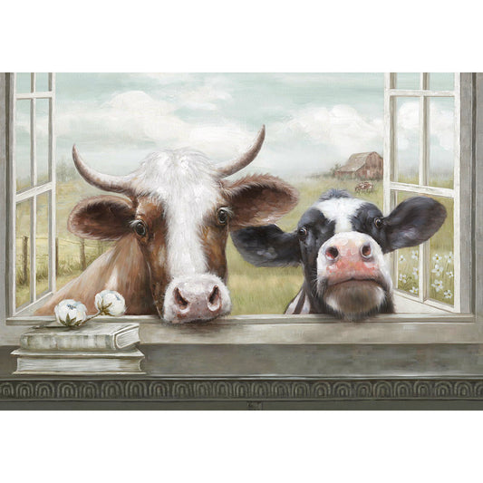 Bull & Cow Canvas Print