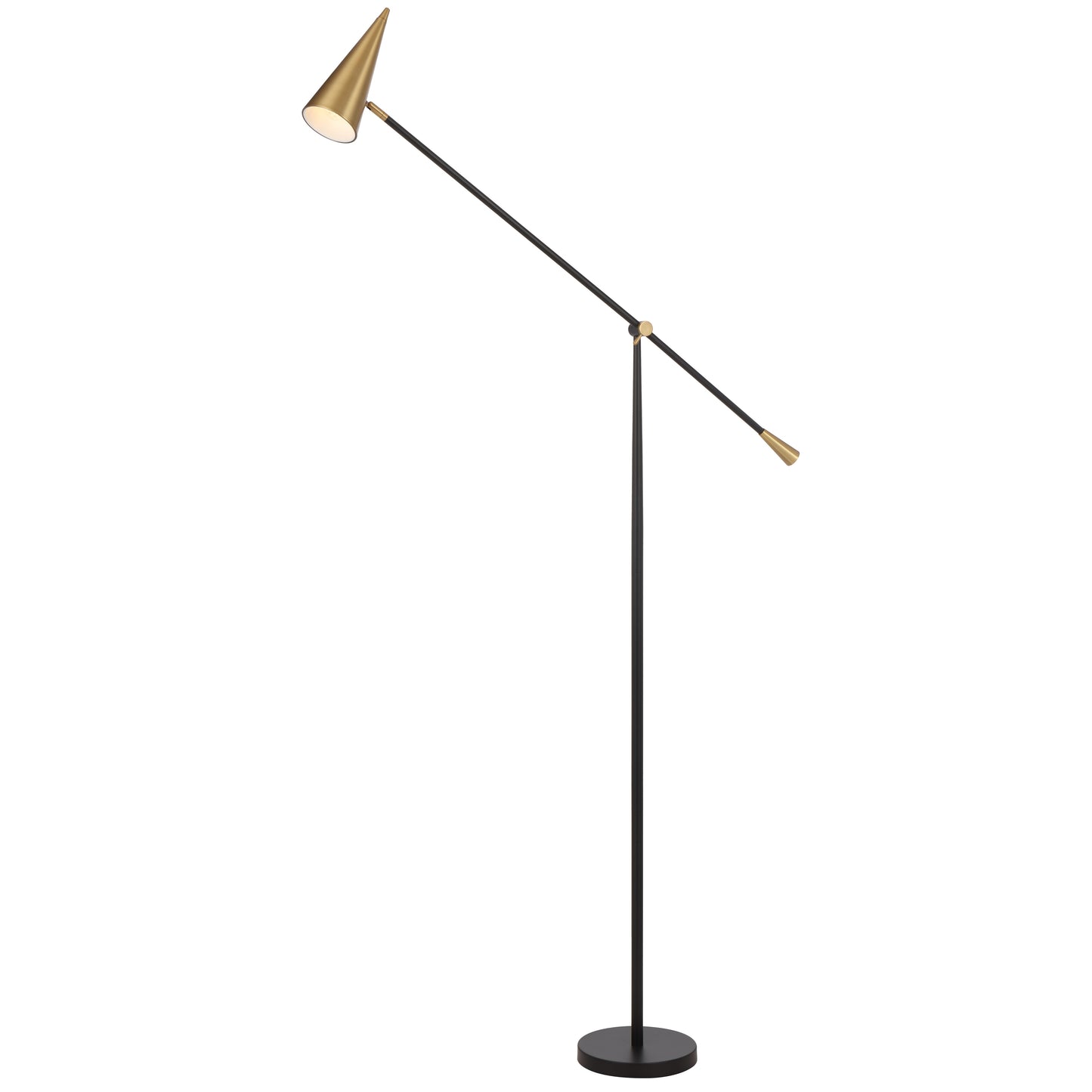 TFS FLOOR LAMP 25wE27max L1000 W250 H2350 FOOT SWT BLACK / BRASS