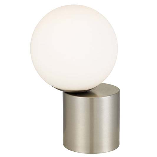 TFS TOUCH TABLE LAMP 5wE14 3000K D150 H250 NON-DIM NICKEL/OPAL MATT