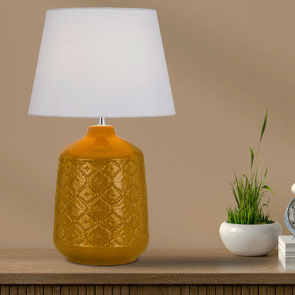 TFS CERAMIC TABLE LAMP 25wE27max H:535 D:300 BUTTERSCOTCH/WHITE