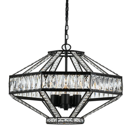 Berlin TFS 5LT PENDANT 5x25wE27max D:560 H:470 OILED BRONZE / CLEAR CRYSTALS