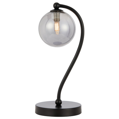 TFS TABLE LAMP 6wG9max KIT L160 W150 H350 BLACK MATT/ SMOKE