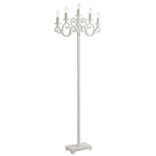 TFS FLOOR LAMP 5x25wE14max L570 W150 H200 FOOT SWTCH WHITE MATT