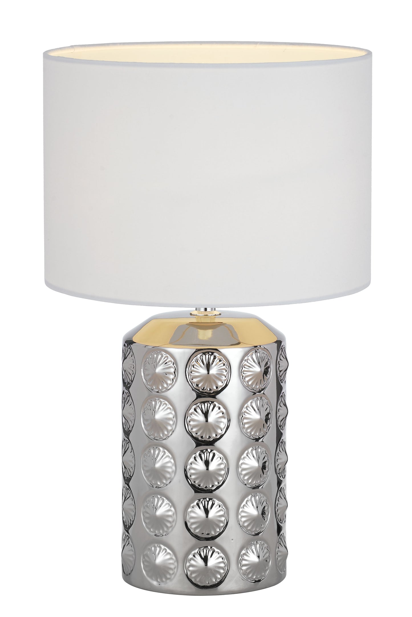 TFS CERAMIC TABLE LAMP 25wE27max H:400 D:240 SILVER/WHITE