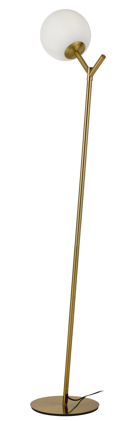 TFS FLOOR LAMP 25wE27max D:200 H:1510 BASE PLATE:280 Foot Switch A.GOLD/OPAL MATT