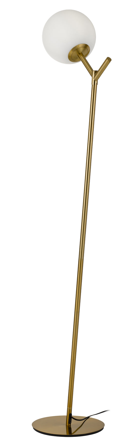 TFS FLOOR LAMP 25wE27max D:200 H:1510 BASE PLATE:280 Foot Switch A.GOLD/OPAL MATT
