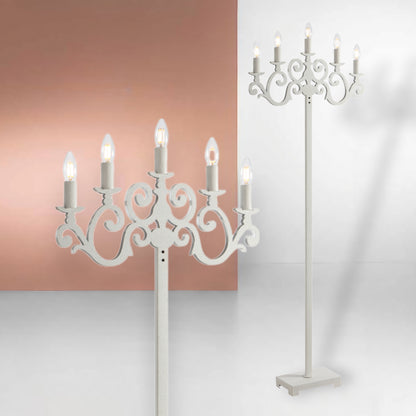 TFS FLOOR LAMP 5x25wE14max L570 W150 H200 FOOT SWTCH WHITE MATT