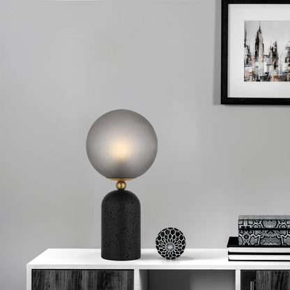 TFS TABLE LAMP 25wE27max D:200 H:420 INLINE BLACK TRA/ DARK ANT BRASS/GREY SMOKE