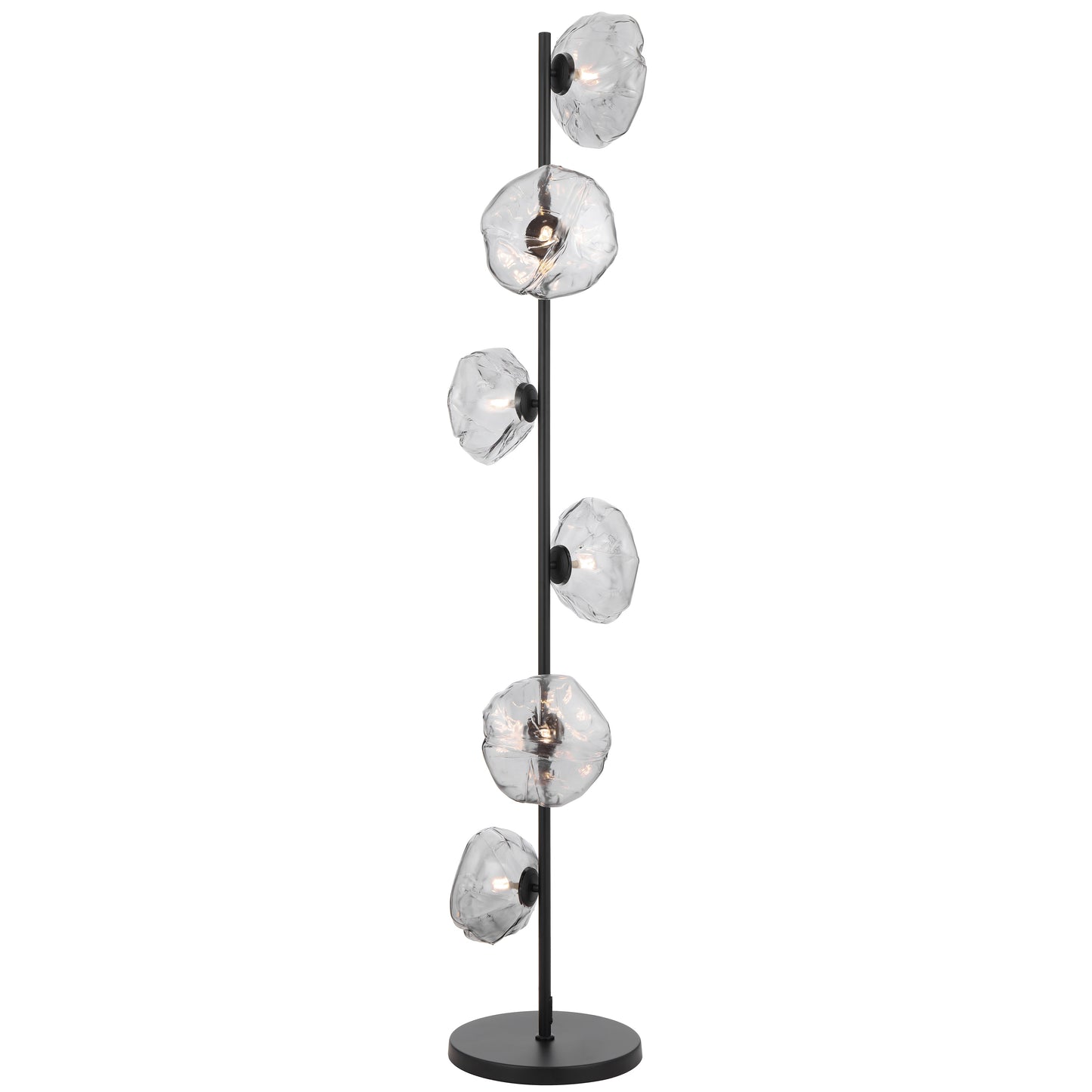 Reims TFS FLOOR LAMP 6 LTS 6x6wG9max H1600 GLASS D200 BLACK / SMOKE GLASS