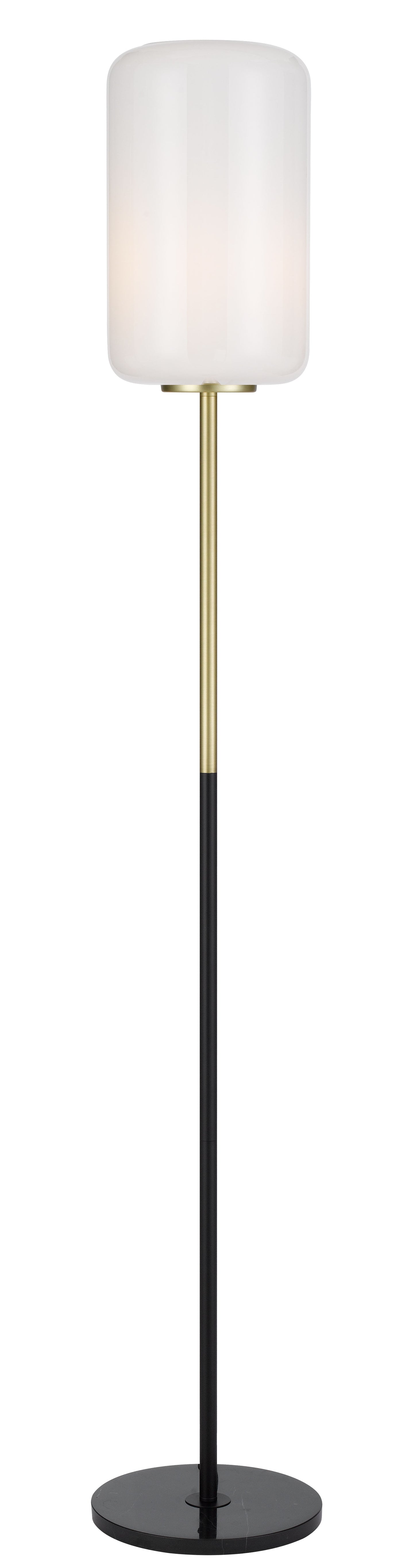 TFS FLOOR LAMP 25wE27max H:1520 D:210 BRASS MATT/BLACK MARBLE/OPAL