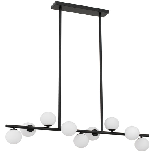 TFS 9 LTS PENDANT 9x6wG9max L1000 D236 ROD:2x600 1x300 BLACK FRAME / OPAL GLASS