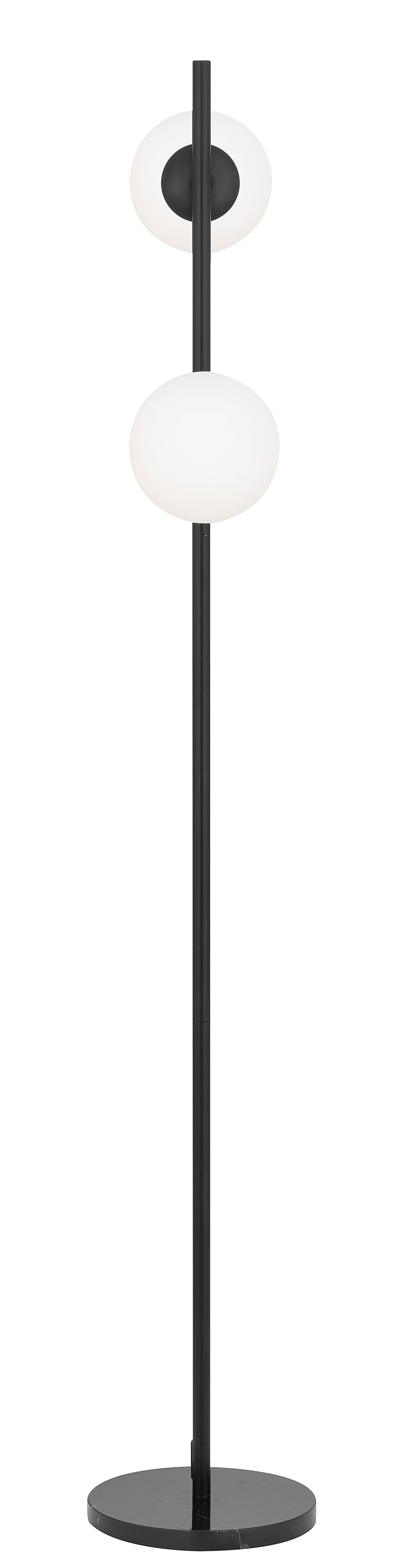 TFS 2 LIGHTS FLOOR LAMP 2x25wE27 D:240 H:150 BLACK/BLACK MARBLE/OPAL MTT