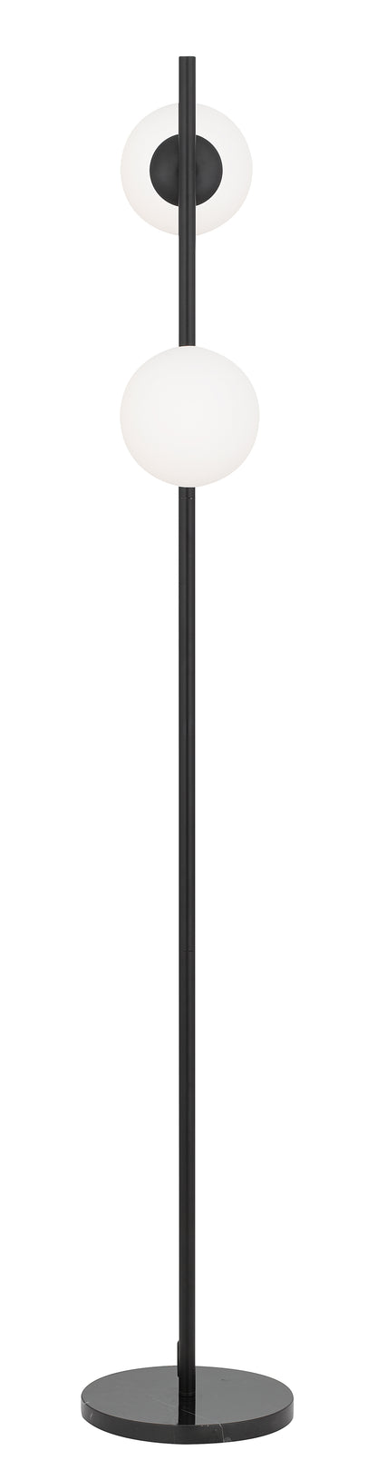 TFS 2 LIGHTS FLOOR LAMP 2x25wE27 D:240 H:150 BLACK/BLACK MARBLE/OPAL MTT