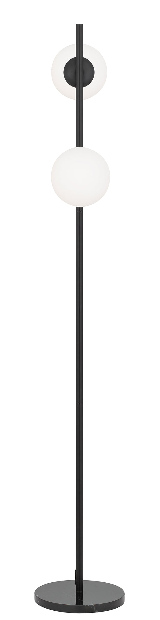 TFS 2 LIGHTS FLOOR LAMP 2x25wE27 D:240 H:150 BLACK/BLACK MARBLE/OPAL MTT