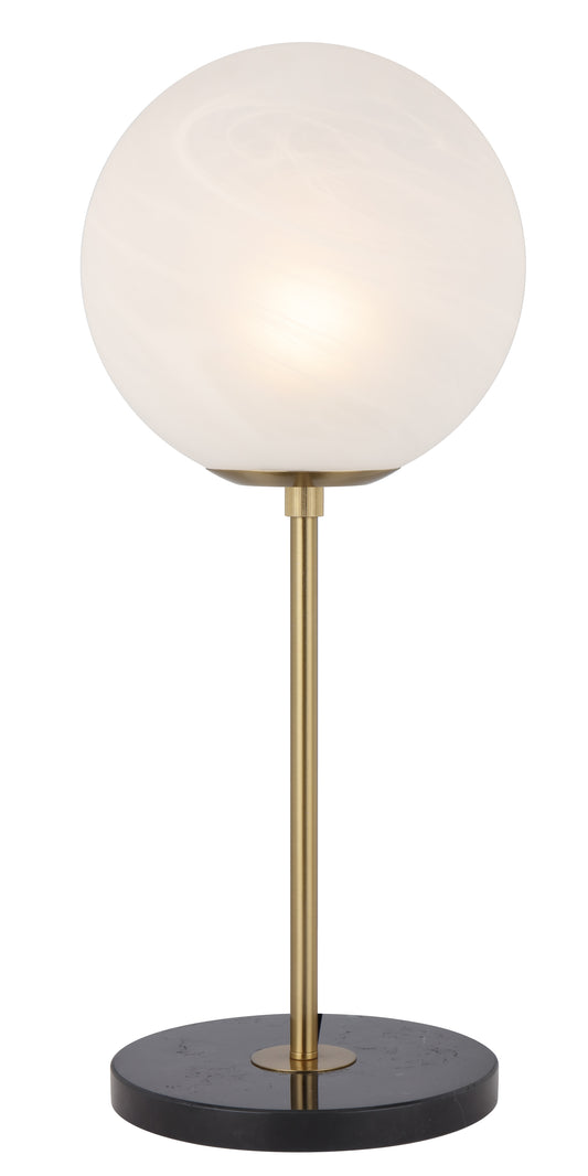 TFS 20 TABLE LAMP 25wE27max D:200 H:450 Inline Switch BLCK MARBLE/ANT GOLD/ALABASTRO