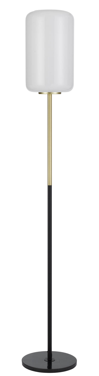 TFS FLOOR LAMP 25wE27max H:1520 D:210 BRASS MATT/BLACK MARBLE/OPAL