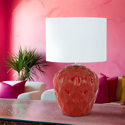 TFS CERAMIC TABLE LAMP 25wE27max D:330 H:540 RED / WHITE