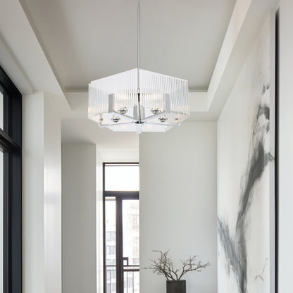 Vitalux TFS 5 LT PENDANT 5x25wE14ma L560 W560 H210 rod (2*600+ 1*300) CHROME / CLEAR GLASS