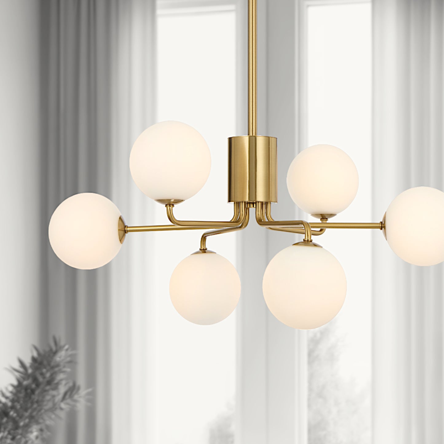 TFS 6LT PENDANT 6x6wG9max KIT D650 H295 ROD:2*600+1*300 ANT GOLD/ OPAL MATT