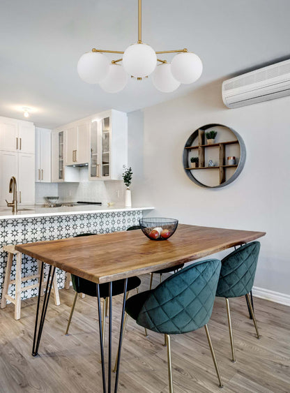 TFS 5LT PENDANT 5x25wE27 D:600 H:185 ANTI GOLD & OPAL MATT ROD:2*600+1*300