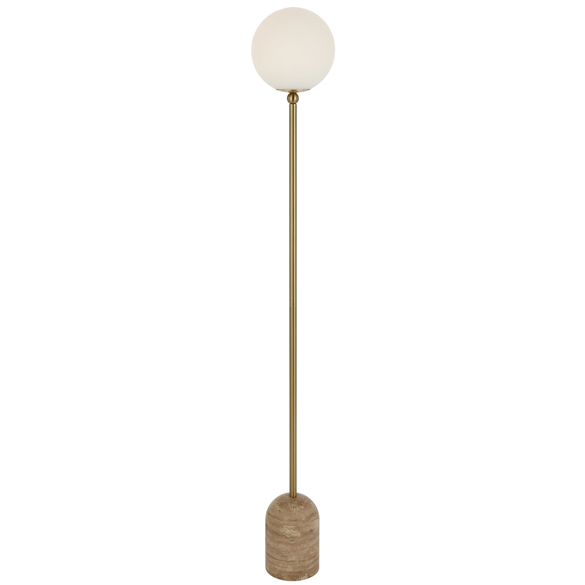 TFS FLOOR LAMP 25wE27max D:200 H1500 INLINE SWT BEIGE TRAVERTINE/ANT GOLD/OPAL MATT