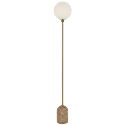 TFS FLOOR LAMP 25wE27max D:200 H1500 INLINE SWT BEIGE TRAVERTINE/ANT GOLD/OPAL MATT