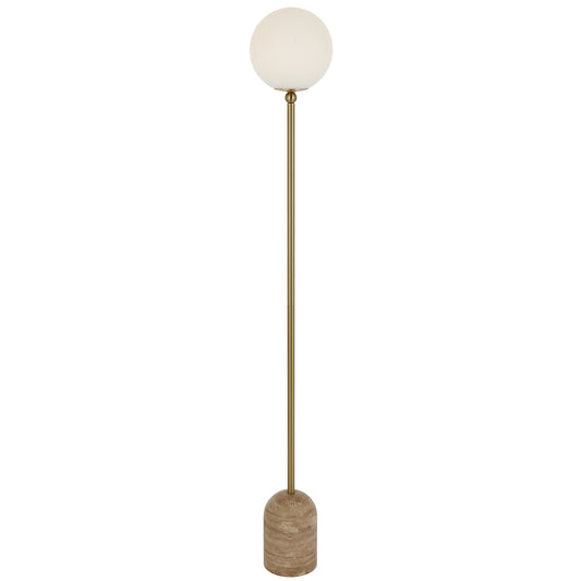 TFS FLOOR LAMP 25wE27max D:200 H1500 INLINE SWT BEIGE TRAVERTINE/ANT GOLD/OPAL MATT