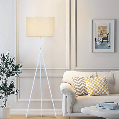 TFS FLOOR LAMP 60wE27max. D:450 H:1600 WHITE MATT/WHEAT