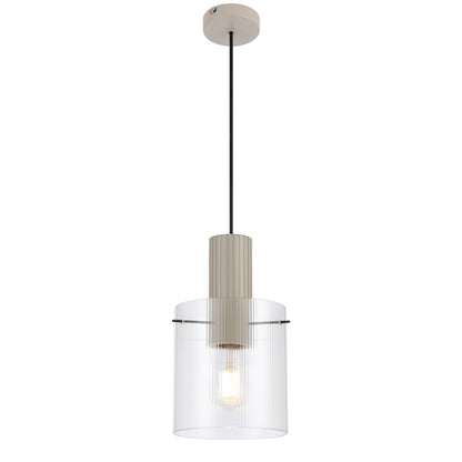 TFS 18CM PENDANT 25wE27max D180 H315 cab 2m GREY / CLEAR
