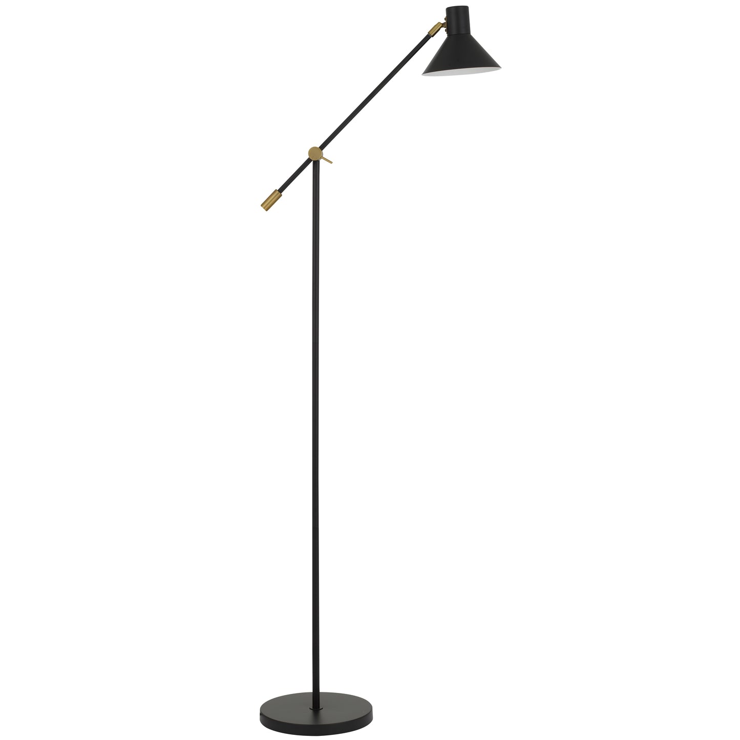 Terra TFS FLOOR LAMP 6wGU10max 631x250 H:1473 SHADE D:180 BLACK (RAL7021)SATIN/BRASS