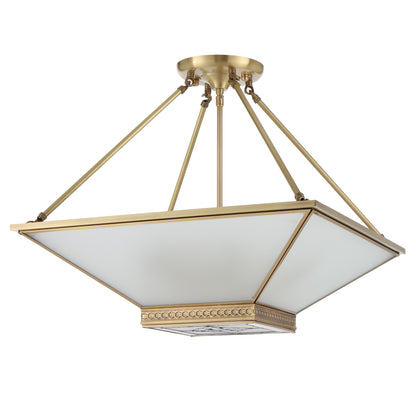 TFS PE CTC 4x25wE27max D:500 H:160 chain:2M BRASS/FROST GLASS