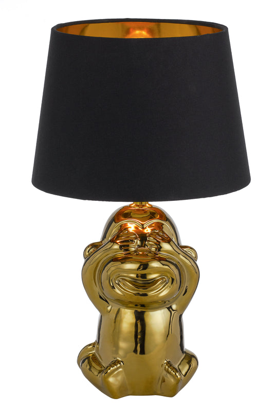 TFS CERAMIC TABLE LAMP 25wE27max H:380 D:215 GOLD/BLACK