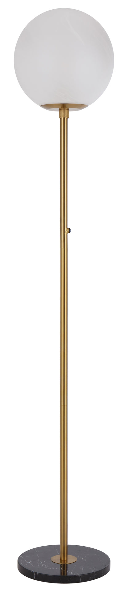 TFS FLOOR LAMP 25wE27max D:300 H:1650 BUTTON SWITCH BLCK MARBLE/ANT GOLD/ALABASTRO