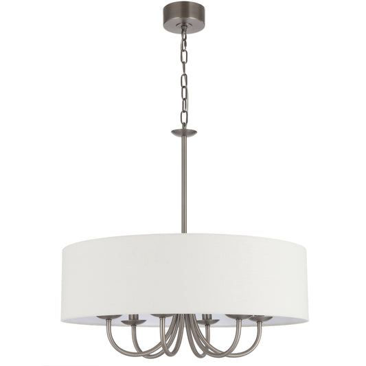 Noraton TFS 6LT PENDANT 6x25wE14max D700 H650 chain 2M DARK NICKEL MATT/ IVORY LINEN