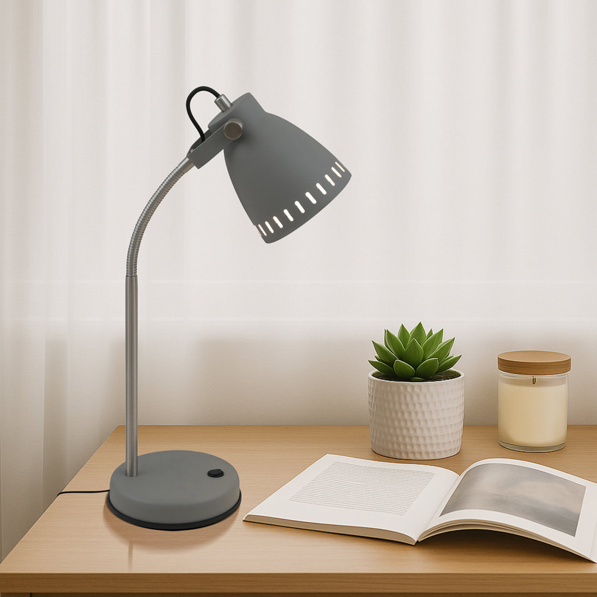 TFS TABLE LAMP 25wE27 max H540 D150 GREY / NK