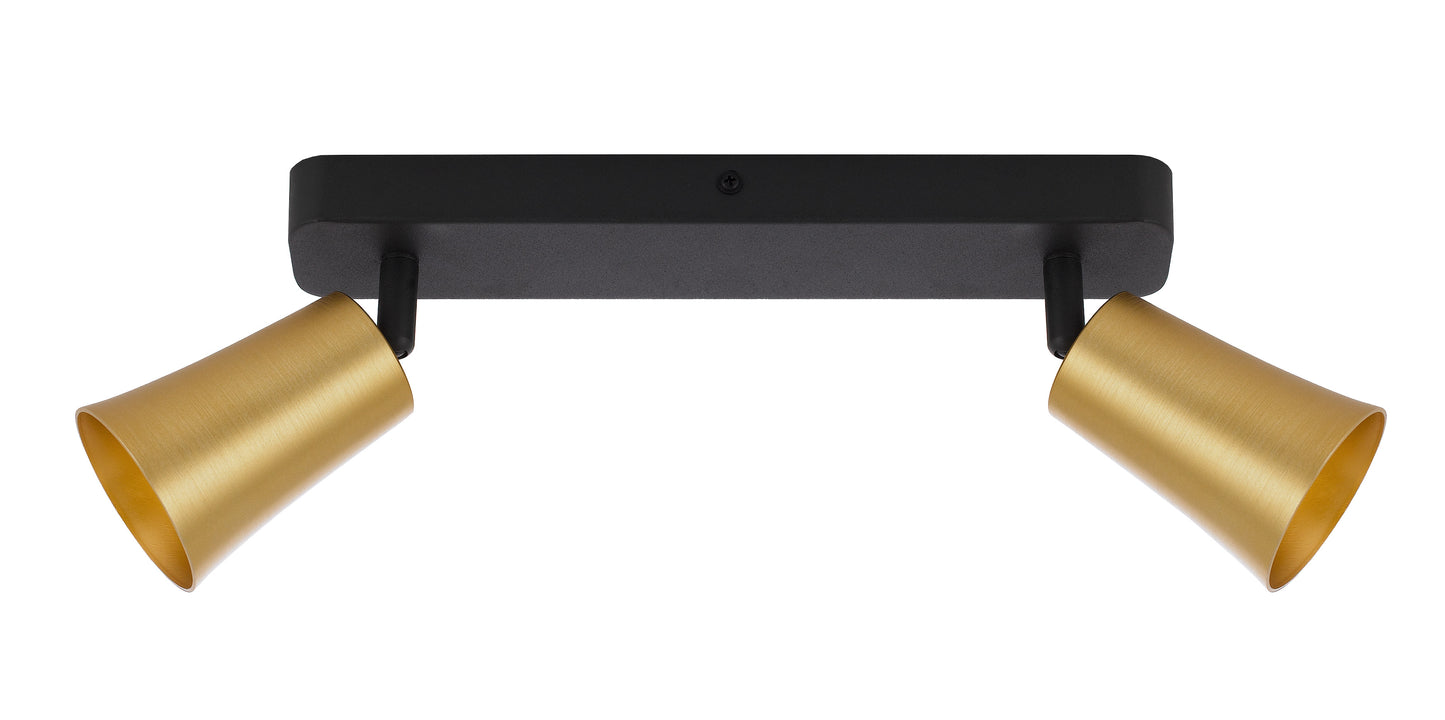 TFS 2 SPOT BAR 2x6wGU10max L300 P175 GOLD BRUSHED BLACK