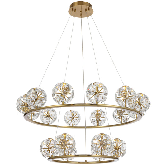 TFS 18LT PENDANT 6+12x3wLED D:900+500 1990Lm 3000K WIRE:2M NON DIM/ANT GOLD