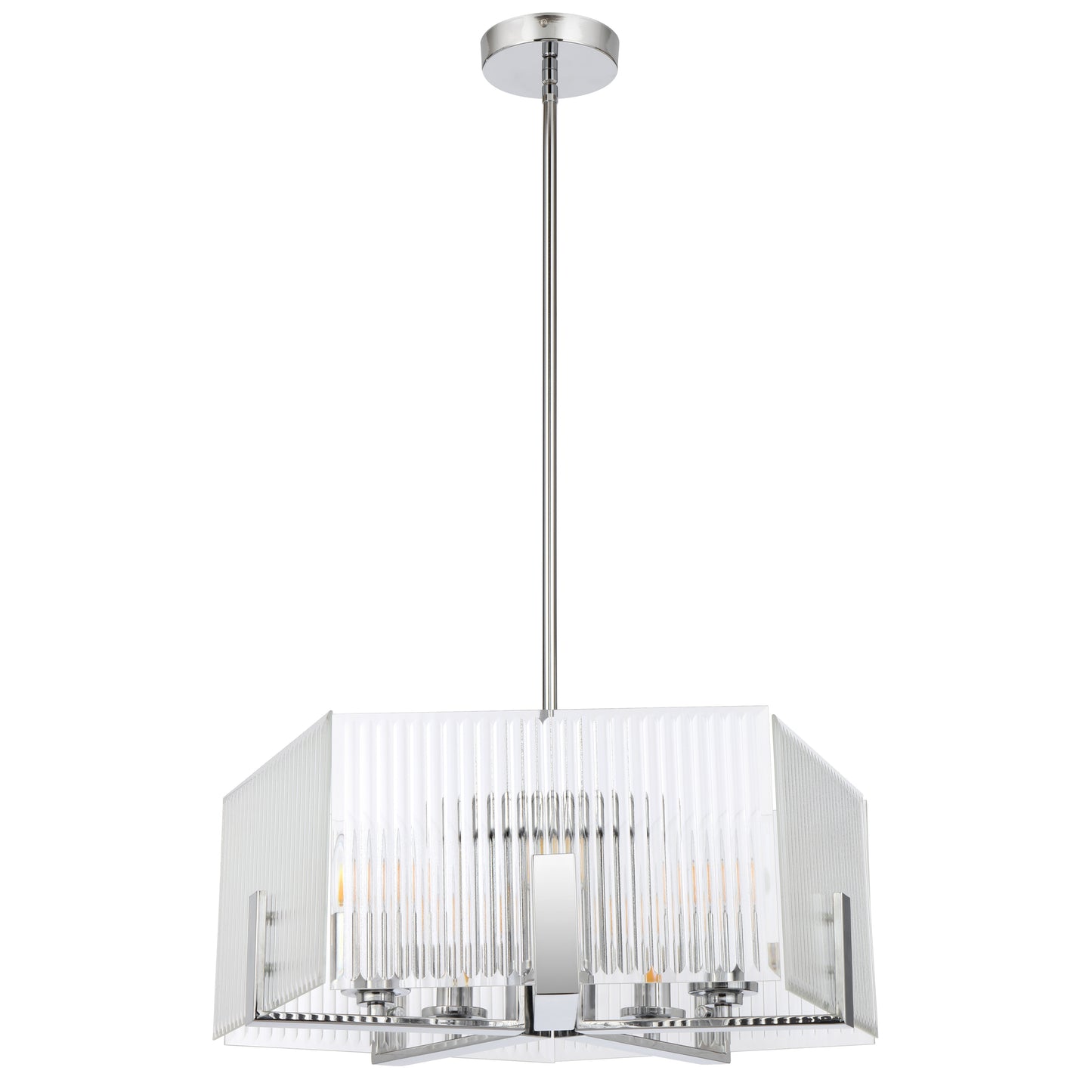 Vitalux TFS 5 LT PENDANT 5x25wE14ma L560 W560 H210 rod (2*600+ 1*300) CHROME / CLEAR GLASS