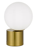 TFS TABLE LAMP 25wE27max D:200 H:300 Inline Switch ANTIQUE GOLD BASE/OPAL GLASS