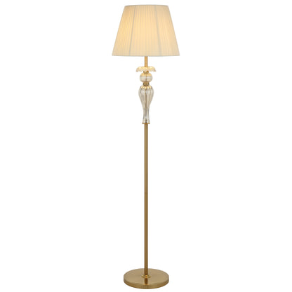 TFS FLOOR LAMP 25wE27max D400 H1650 foot swt ANT GOLD/ CHAMPAGNE/ CREAM