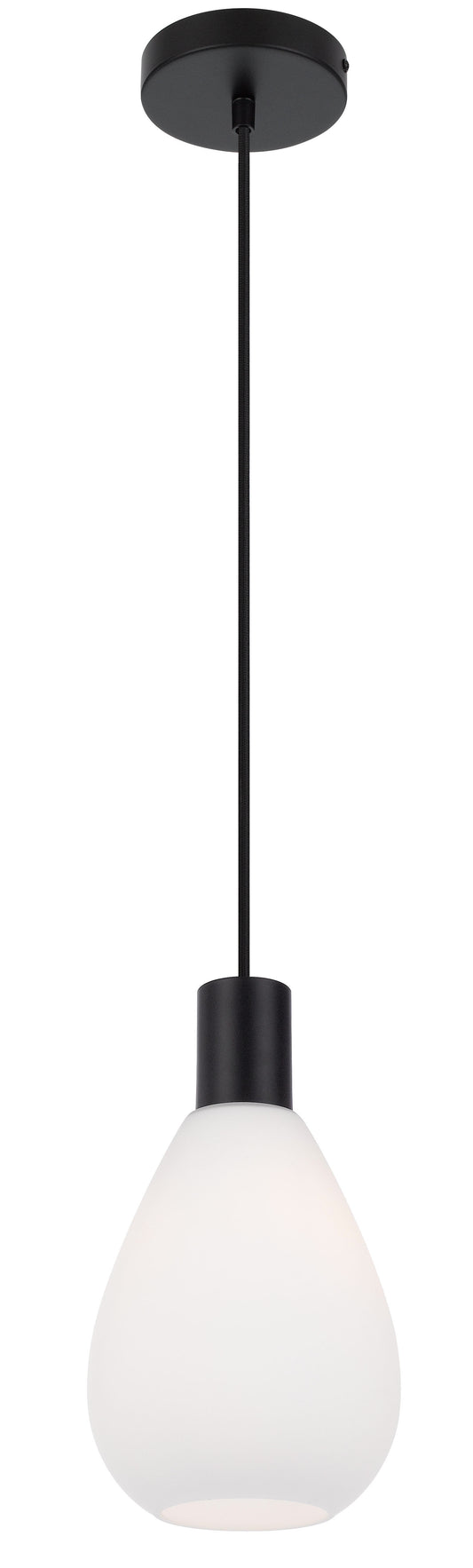 TFS 1 LIGHT PENDANT 25wE27max D:205 H:240 TEX:2m BLACK MATT/OPAL MATT