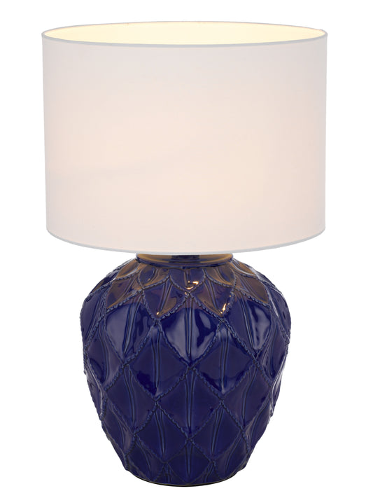 TFS CERAMIC TABLE LAMP 25wE27max D:330 H:540 BLUE / WHITE