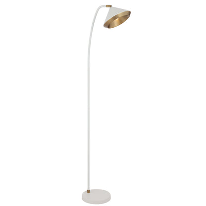TFS FLOOR LAMP 6wG9max L310 W200 H1380 foot switch WHITE MATT/YELLOW BRASS