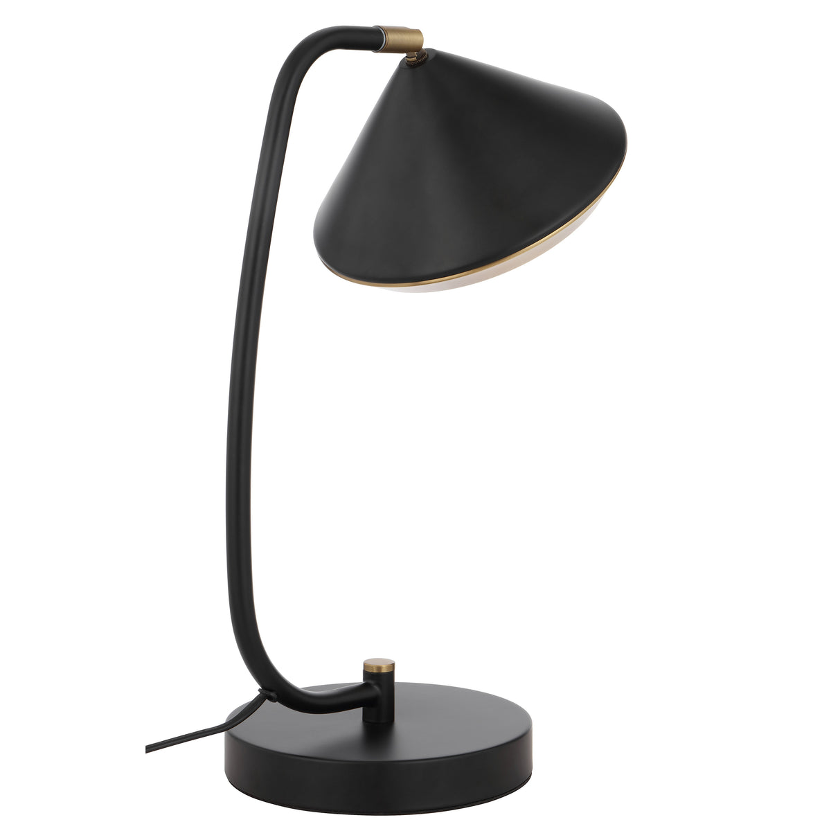 TFS TABLE LAMP 6wG9max L280 W200 H430 inline switch BLACK MATT/YELLOW BRASS