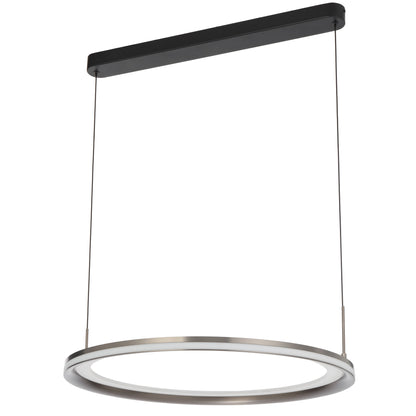 TFS 60CM PENDANT 60wLED D:600 H:30 3000K DIM CAB 2m 2570Lm PEARL GREY/FROST