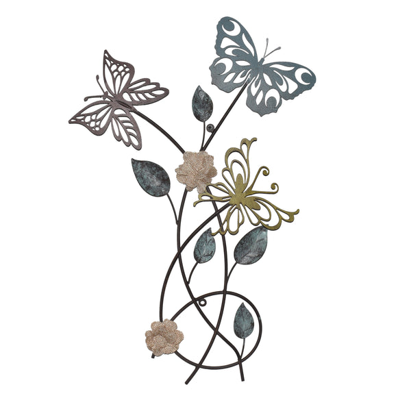 Metal Butterfly Wall Art — 59 × 36.8cm