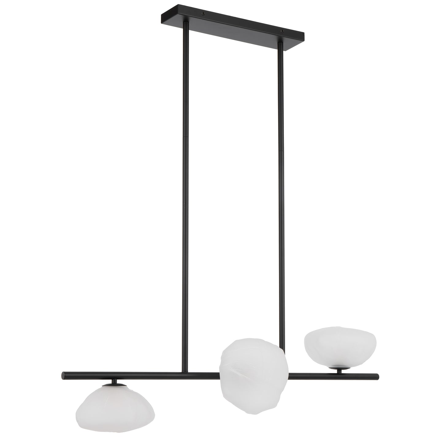 Rouen TFS 3 HORIZONTAL LTS PENDANT 3x6wG9max GLASS D200 BLACK / FROST GLASS