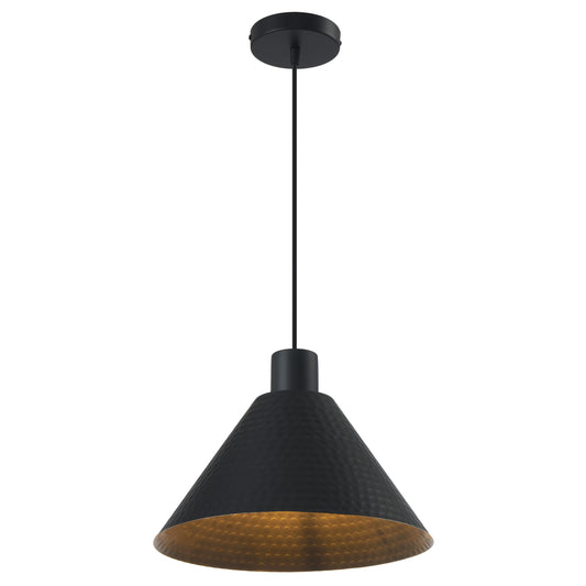TFS 32CM PENDANT 25wE27max D320 H170 TEX 2M BLACK SATIN
